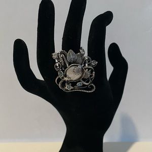 Vintage, Rare, Sterling Silver, Artisan, Nautical Ring